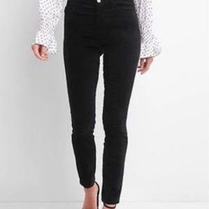 Gap High Rise Black Velvet Skinny Jeans
